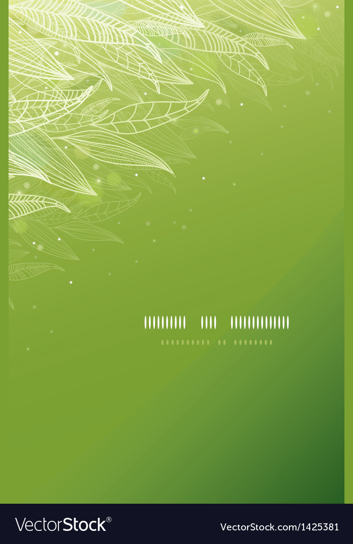 Green glowing leaves vertical template background