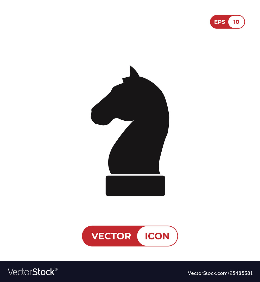 Horse piece chess isolated icon Royalty Free Vector Image