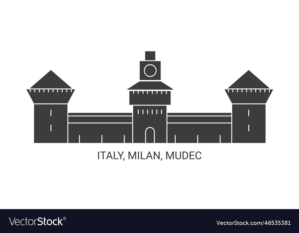 Italy milan mudec travel landmark Royalty Free Vector Image