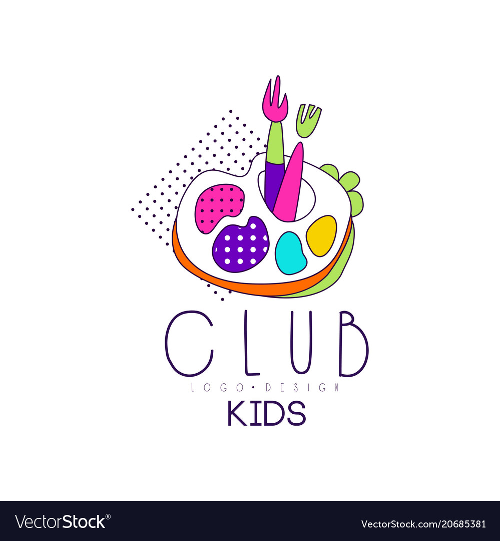 Kids club logo design bright badge