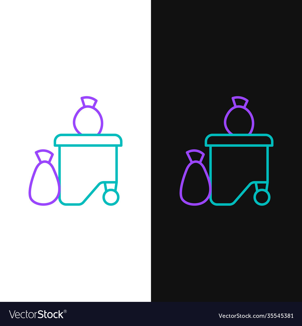 Line dumpsters being full with garbage icon vector image Line dumpsters being full with garbage icon