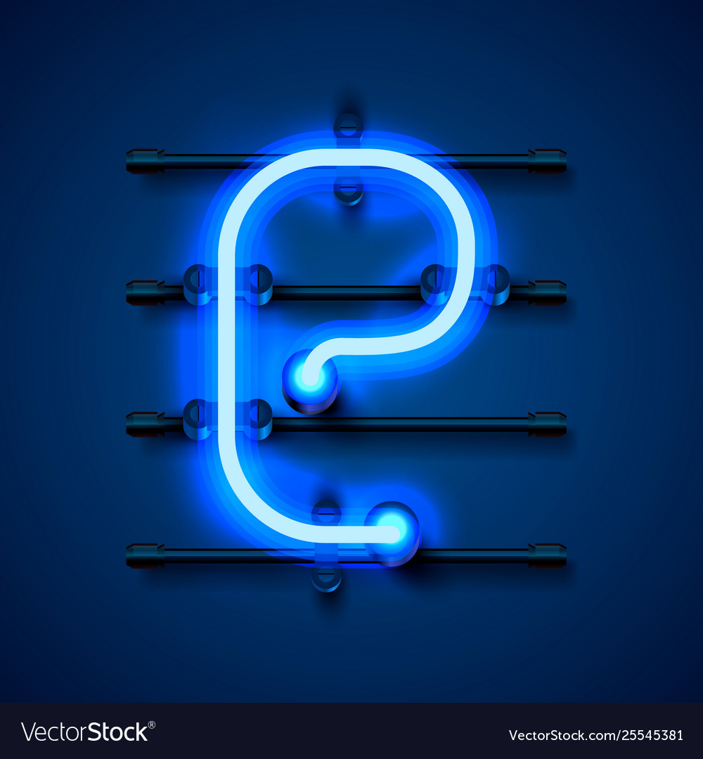 Neon font letter e art design signboard