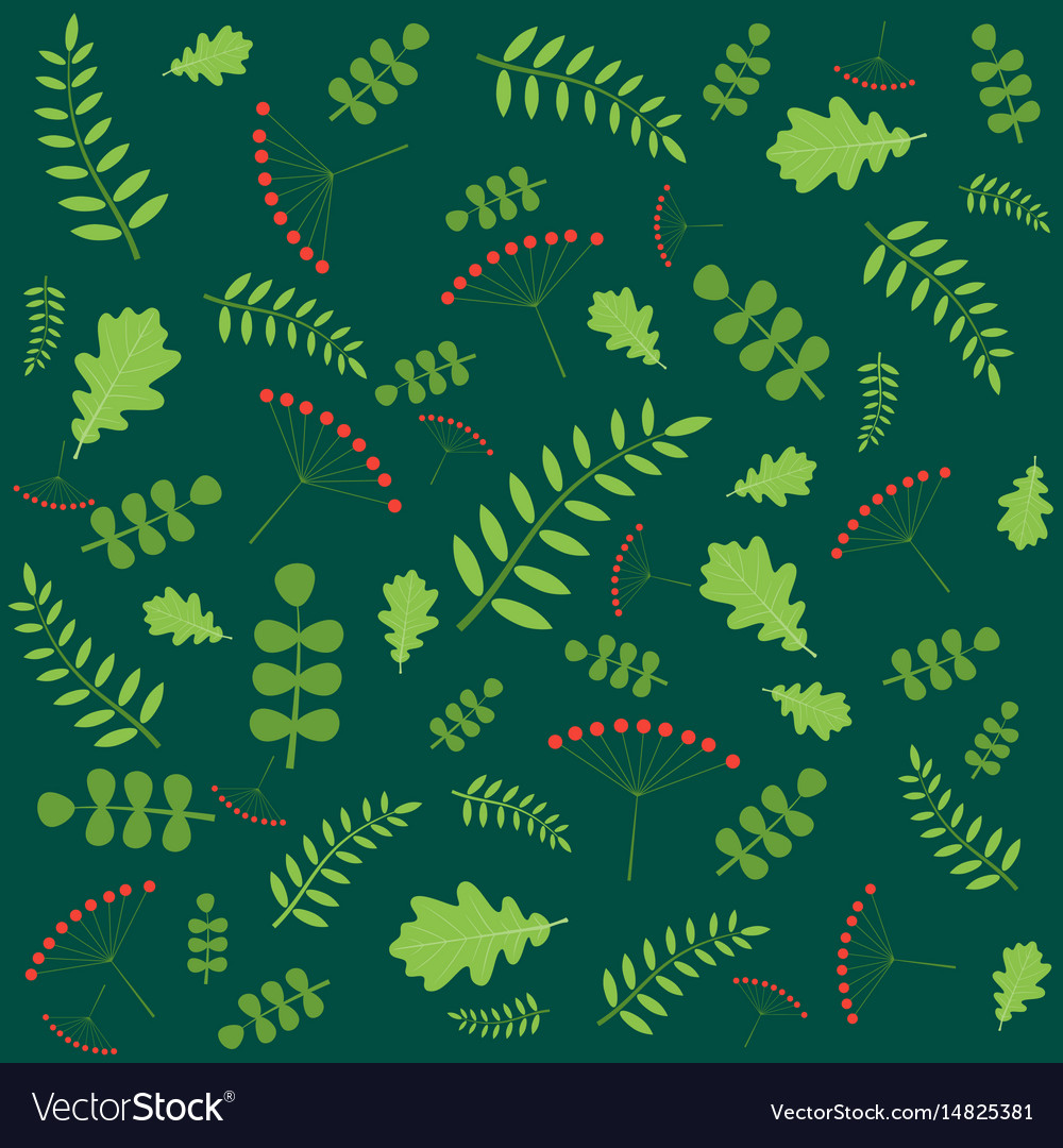 Pattern with autumn leaves of different trees