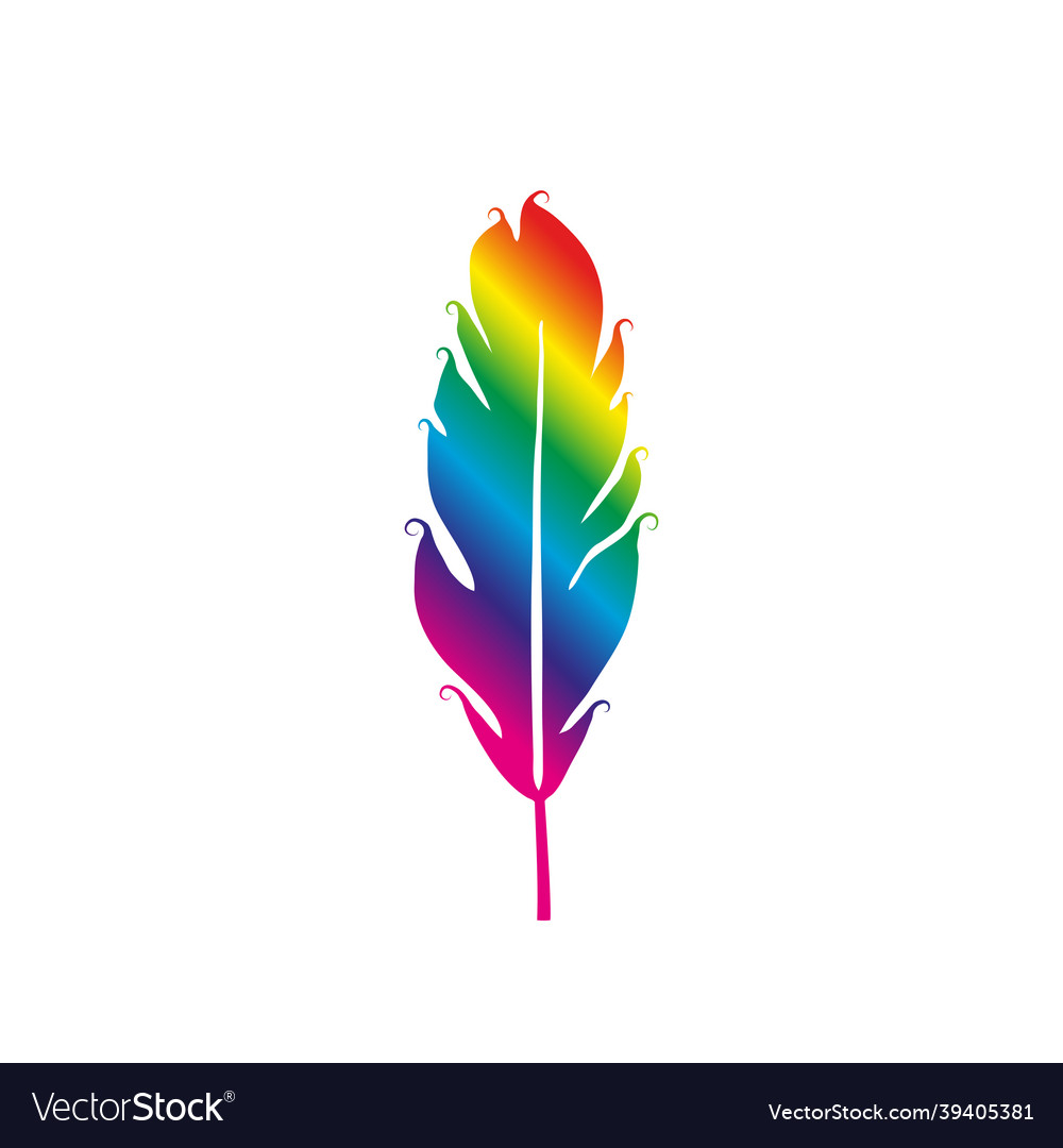 Rainbow feather Royalty Free Vector Image - VectorStock