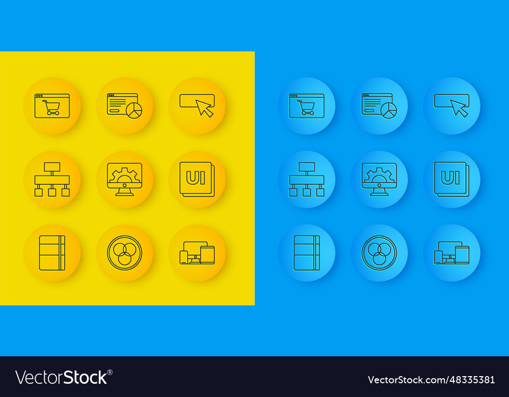 Set line sketchbook or album site map web vector image Set line sketchbook or album site map web