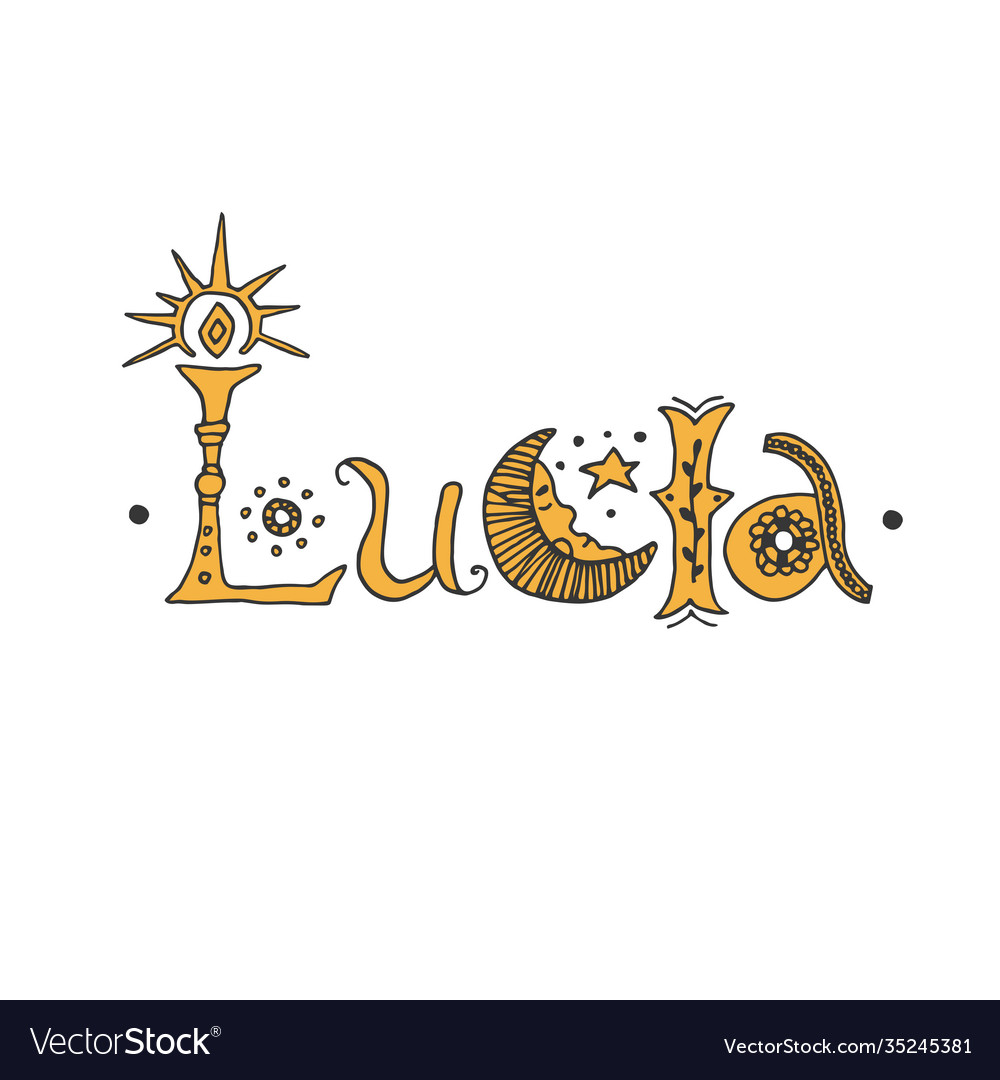 St lucy day lettering Royalty Free Vector Image