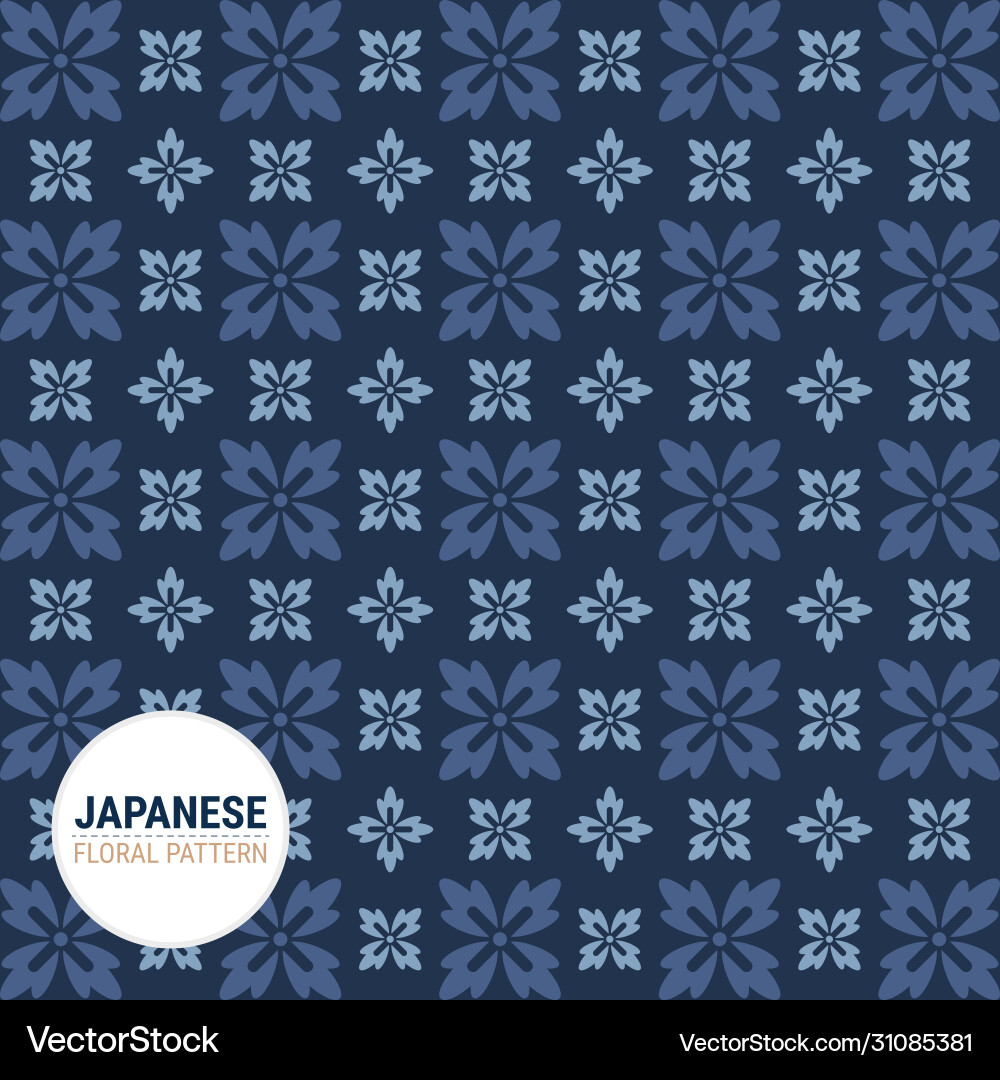 Traditional japanese floral pattern Royalty Free Vector
