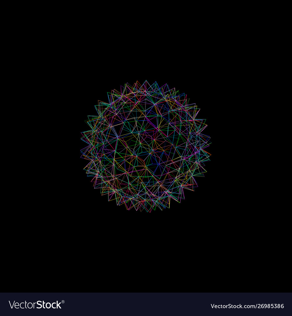 3d framework sphere from lines technology style