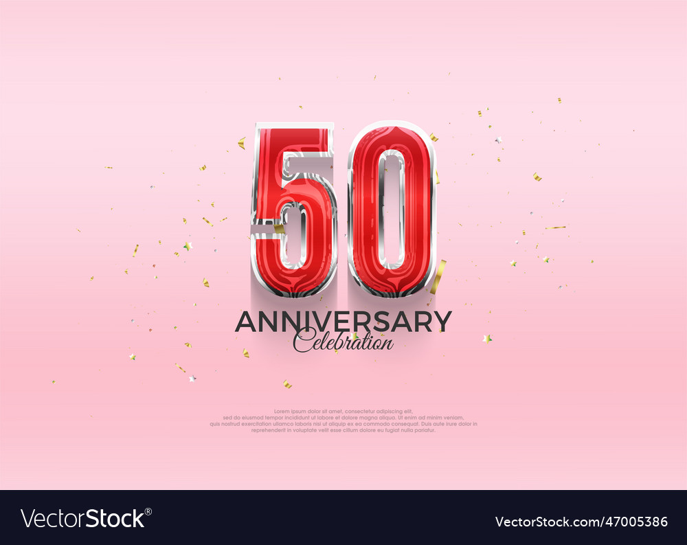 50th anniversary celebration 3d design Royalty Free Vector