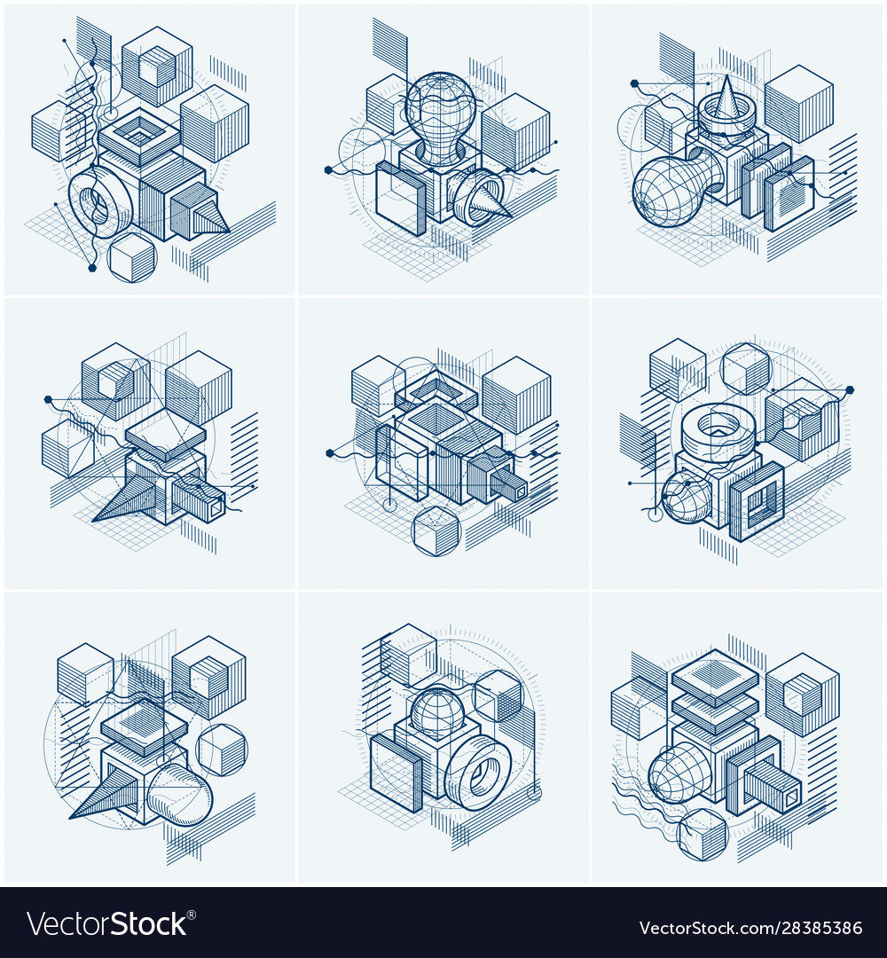 Abstract backgrounds with isometric lines vector image Abstract backgrounds with isometric lines