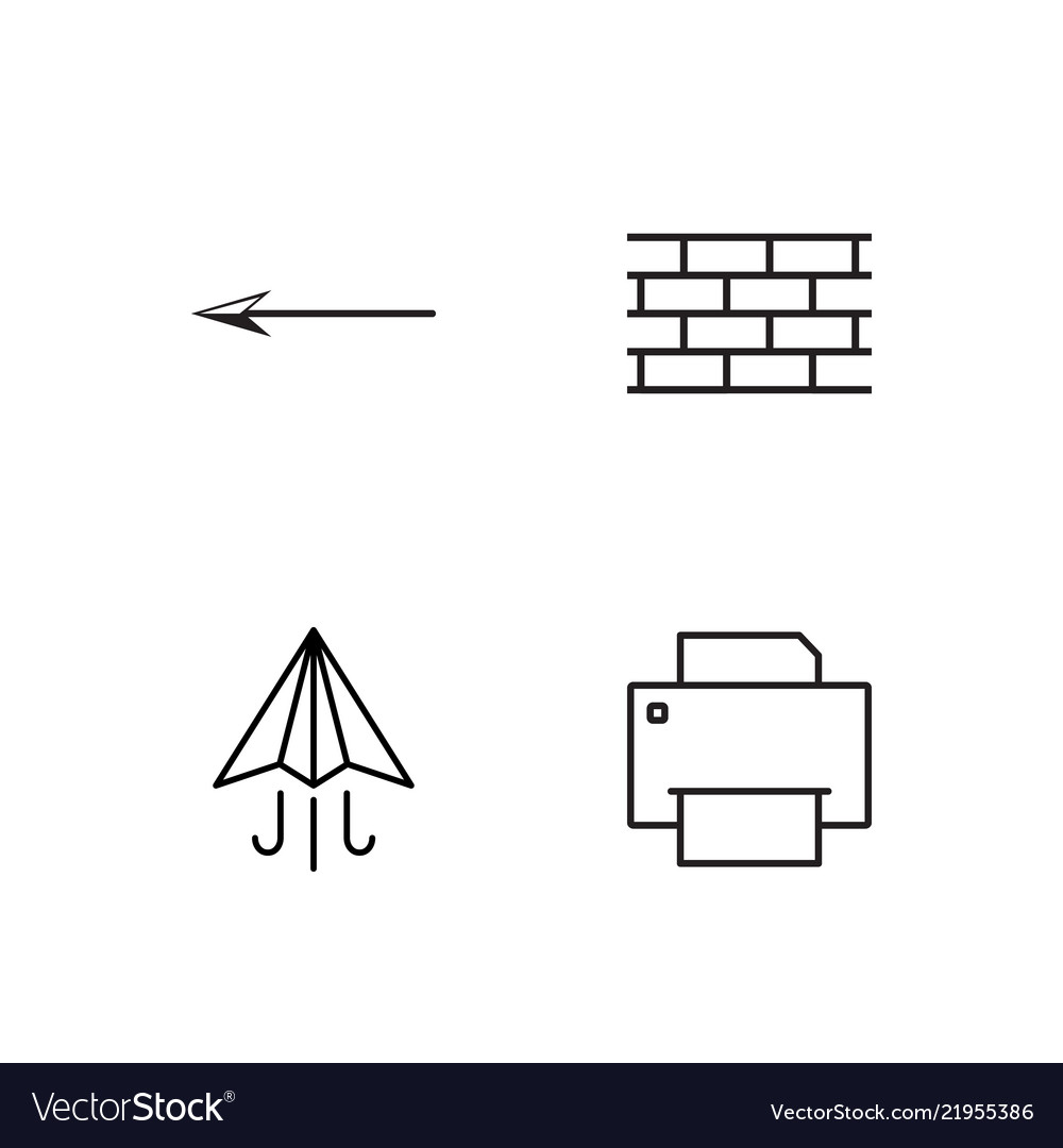 Business simple outlined icons set