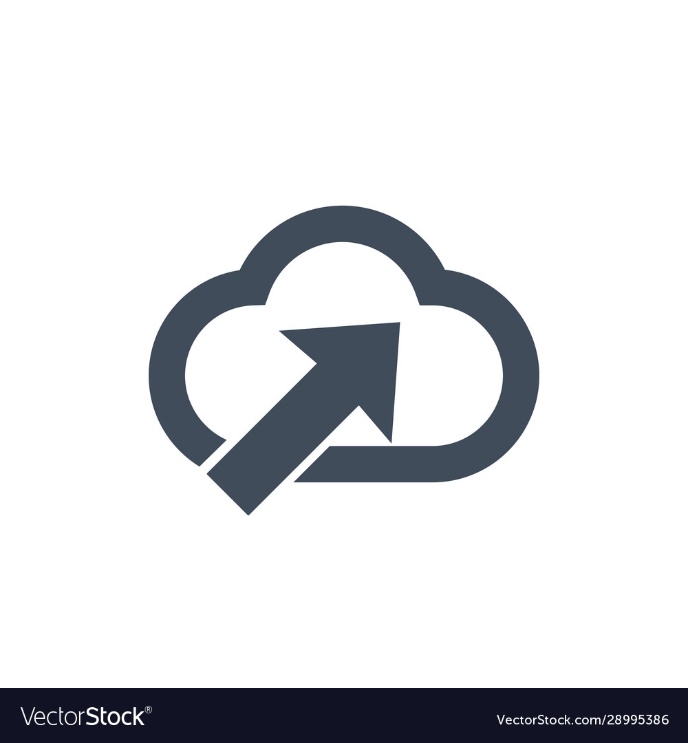 Computer cloud storage upload information icon vector image Computer cloud storage upload information icon