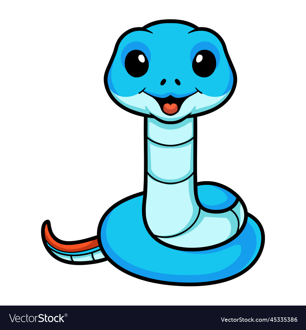 Cute blue snake viper cartoon