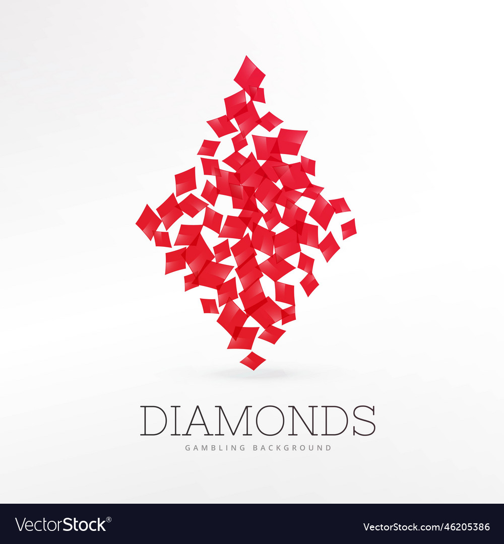 Diamonds shape playing card element background Vector Image