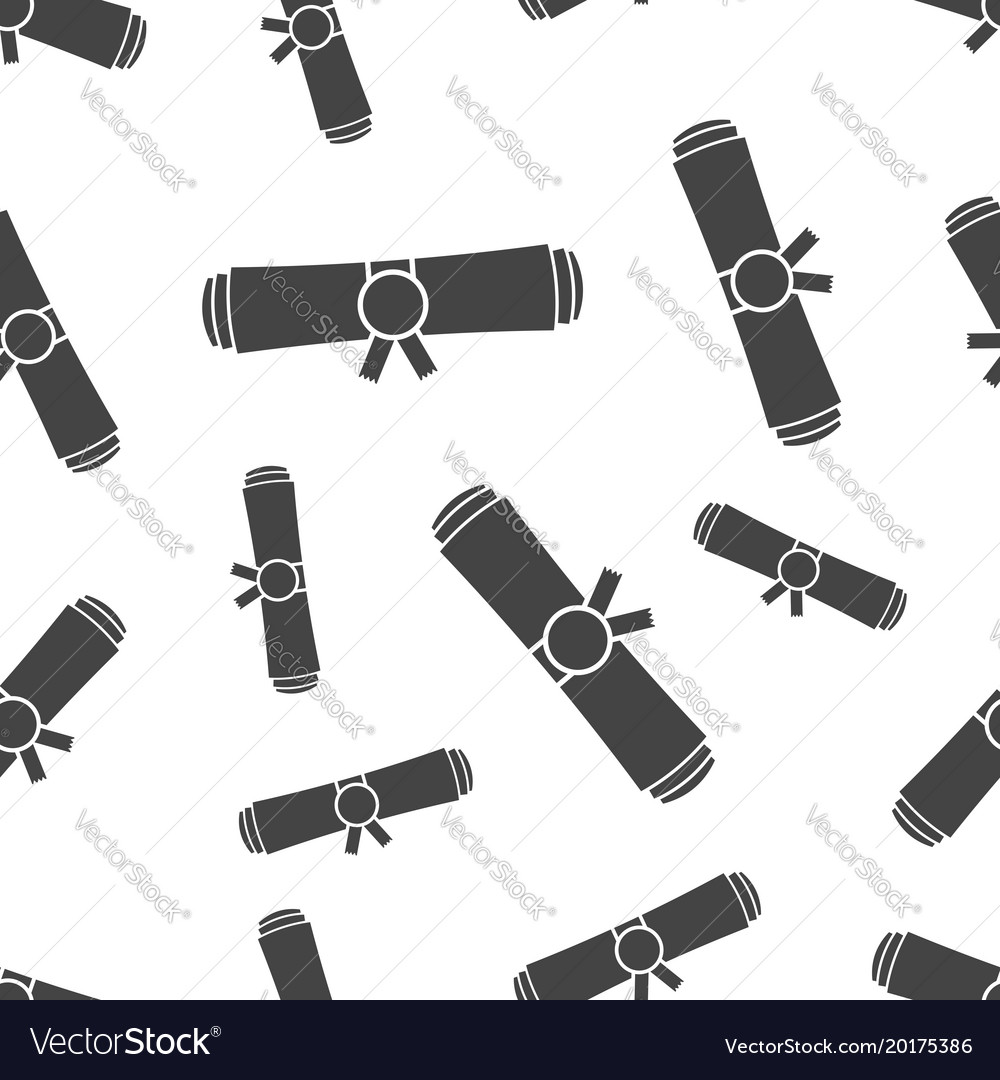 Diploma rolled scroll seamless pattern background