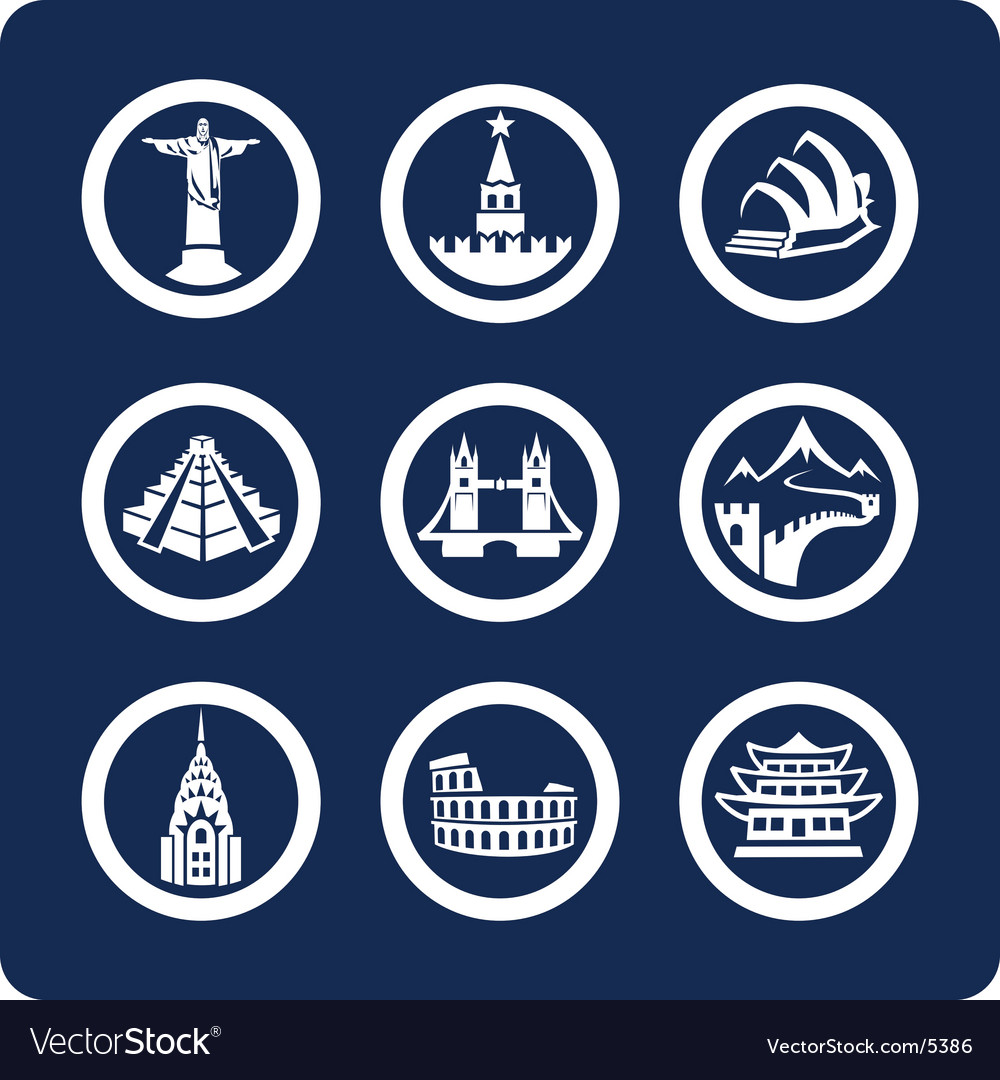 Berühmte Wahrzeichen Icons