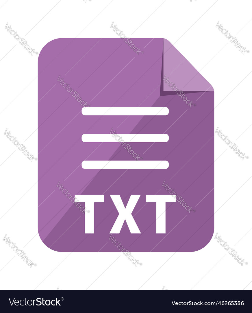 File formats icon txt text vector image File formats icon txt text
