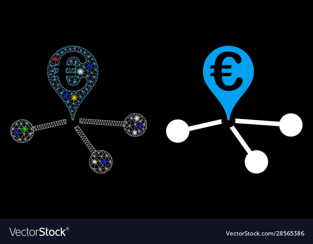 Flare mesh network euro bank branches icon