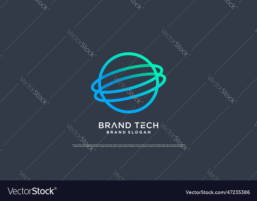 Globe logo design with modern technology concept