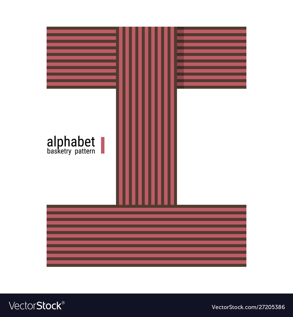 I - unique alphabet design with basketry pattern vector image I - unique alphabet design with basketry pattern
