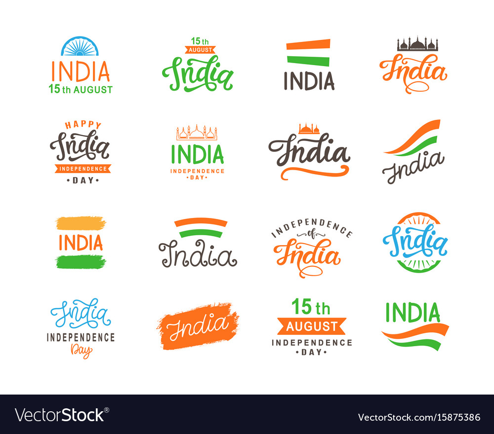 Indien Unabhängigkeit Tag handgemachte Schriftsatz