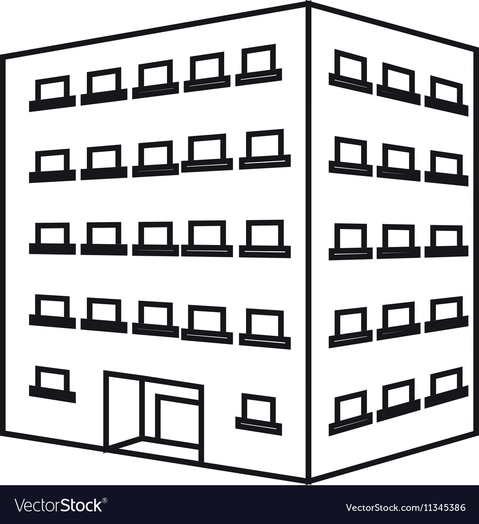 Isolated building with windows design