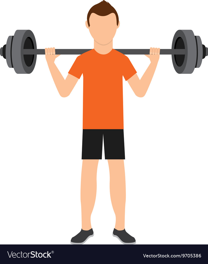 Man lifting weights isolated icon design Vector Image