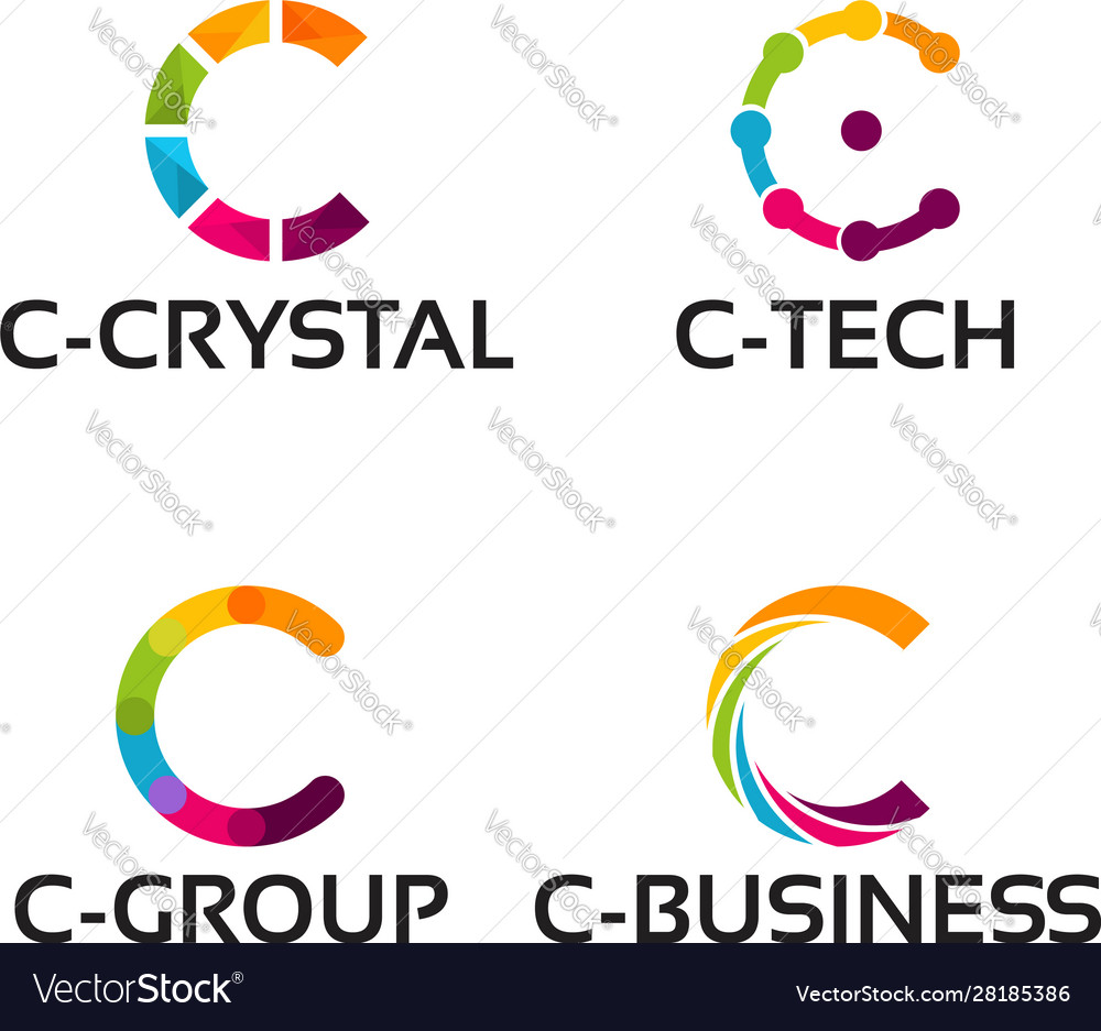 Modern c initial logo Template tech