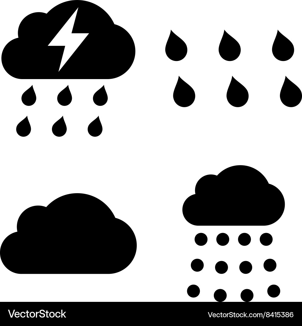 Rain flat icons Royalty Free Vector Image - VectorStock