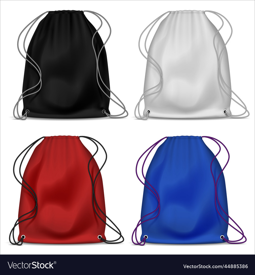 Realistic color bags on white background Vector Image