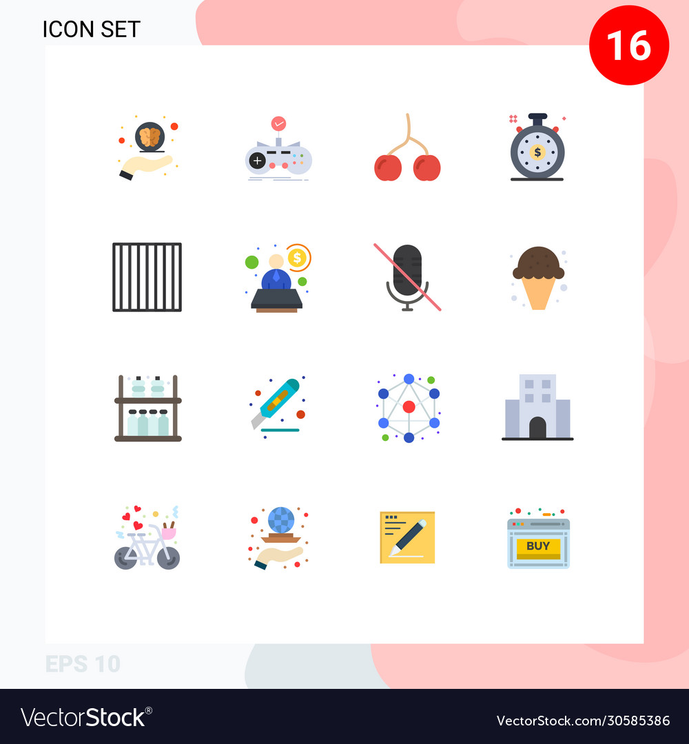 Set 16 modern ui icons symbols signs for pasta