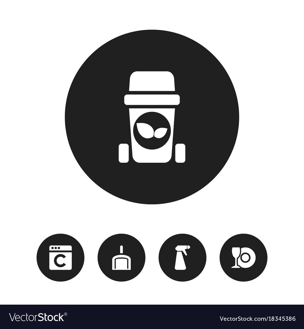 Set of 5 editable cleanup icons includes symbols