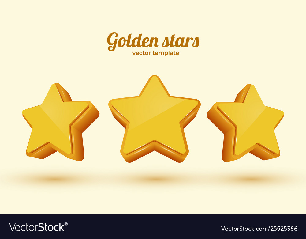 Three golden stars template for mobile game