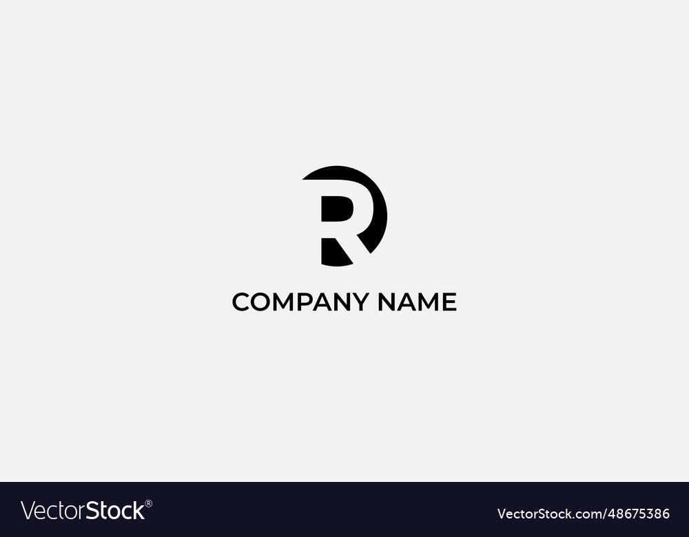 White space letter r logo design Royalty Free Vector Image