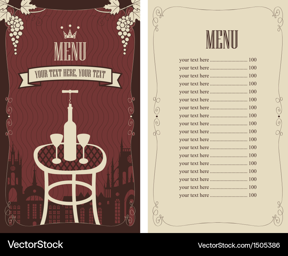 Wine list Royalty Free Vector Image - VectorStock