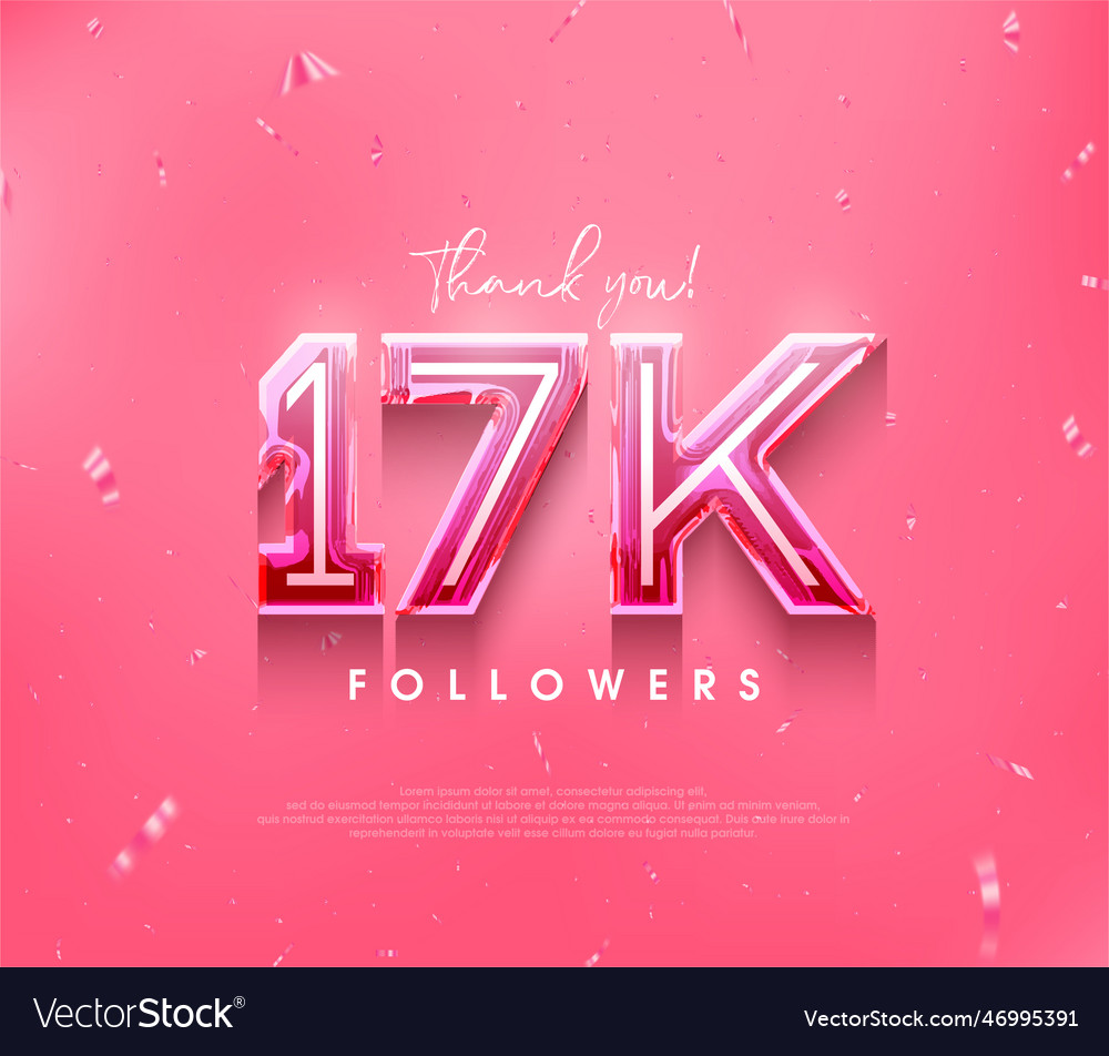 17k followers design for a thank you in soft