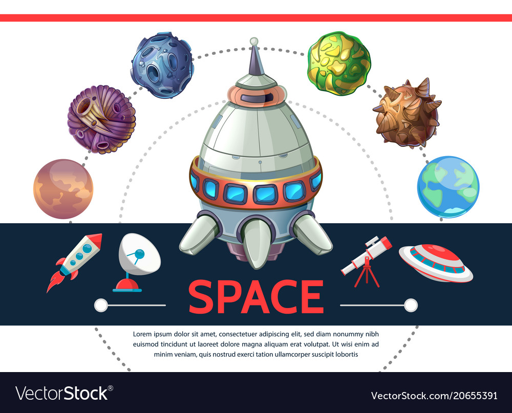 Cartoon colorful space template
