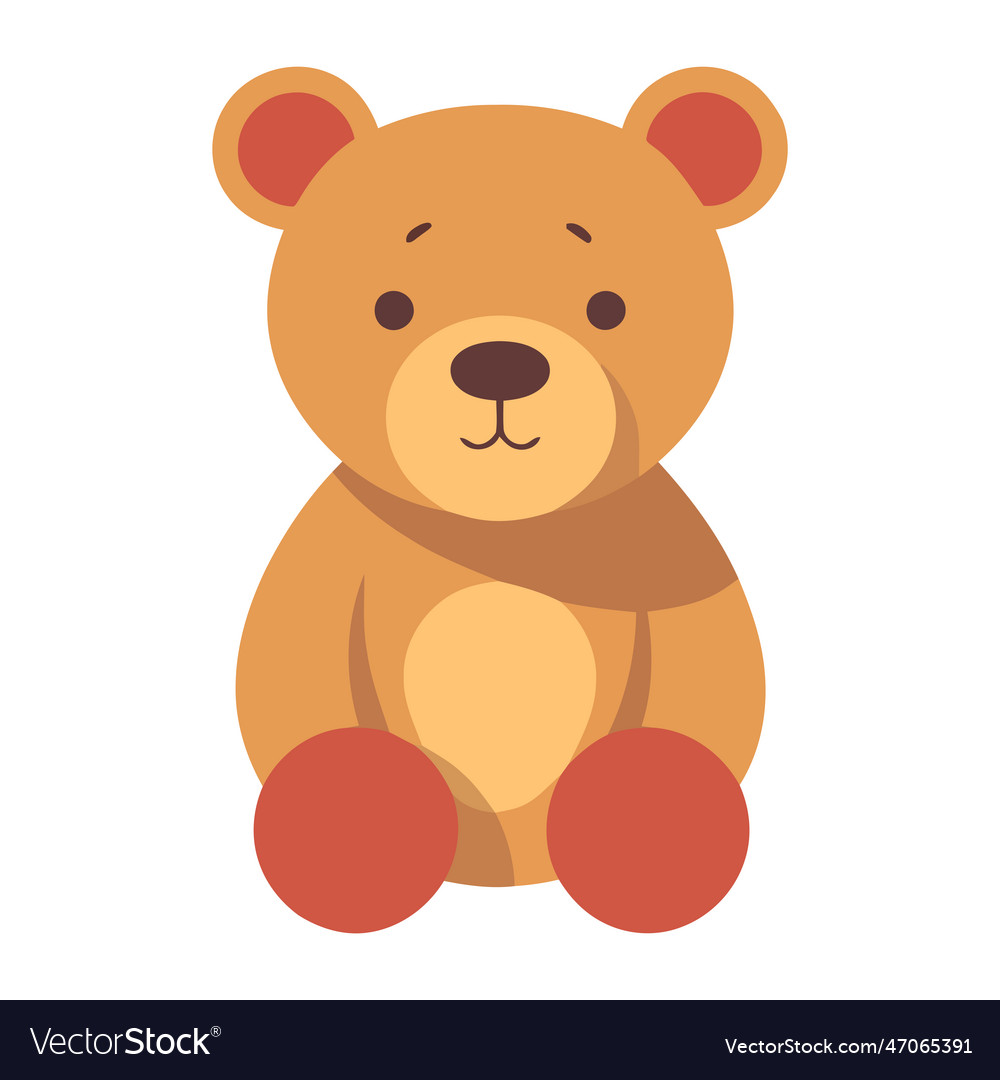 Cute teddy bear sitting Royalty Free Vector Image