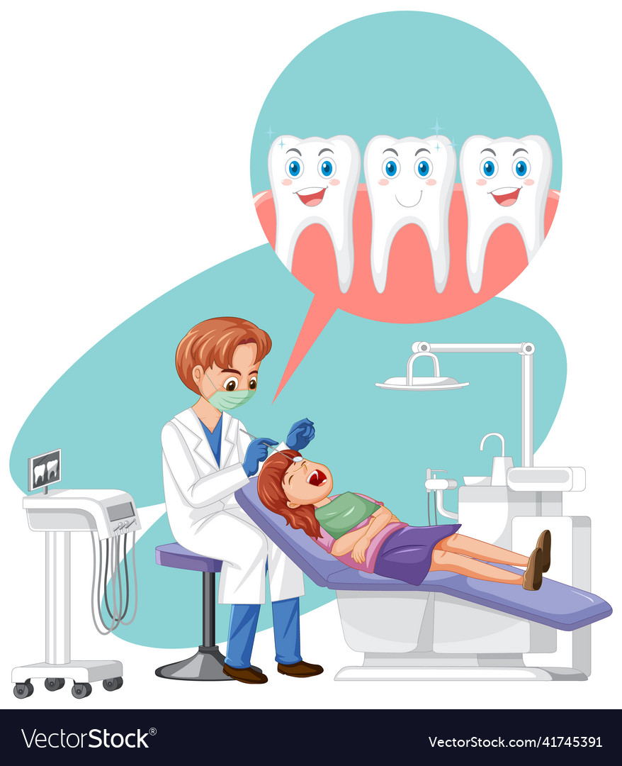 Dentist man examining patient teeth Royalty Free Vector