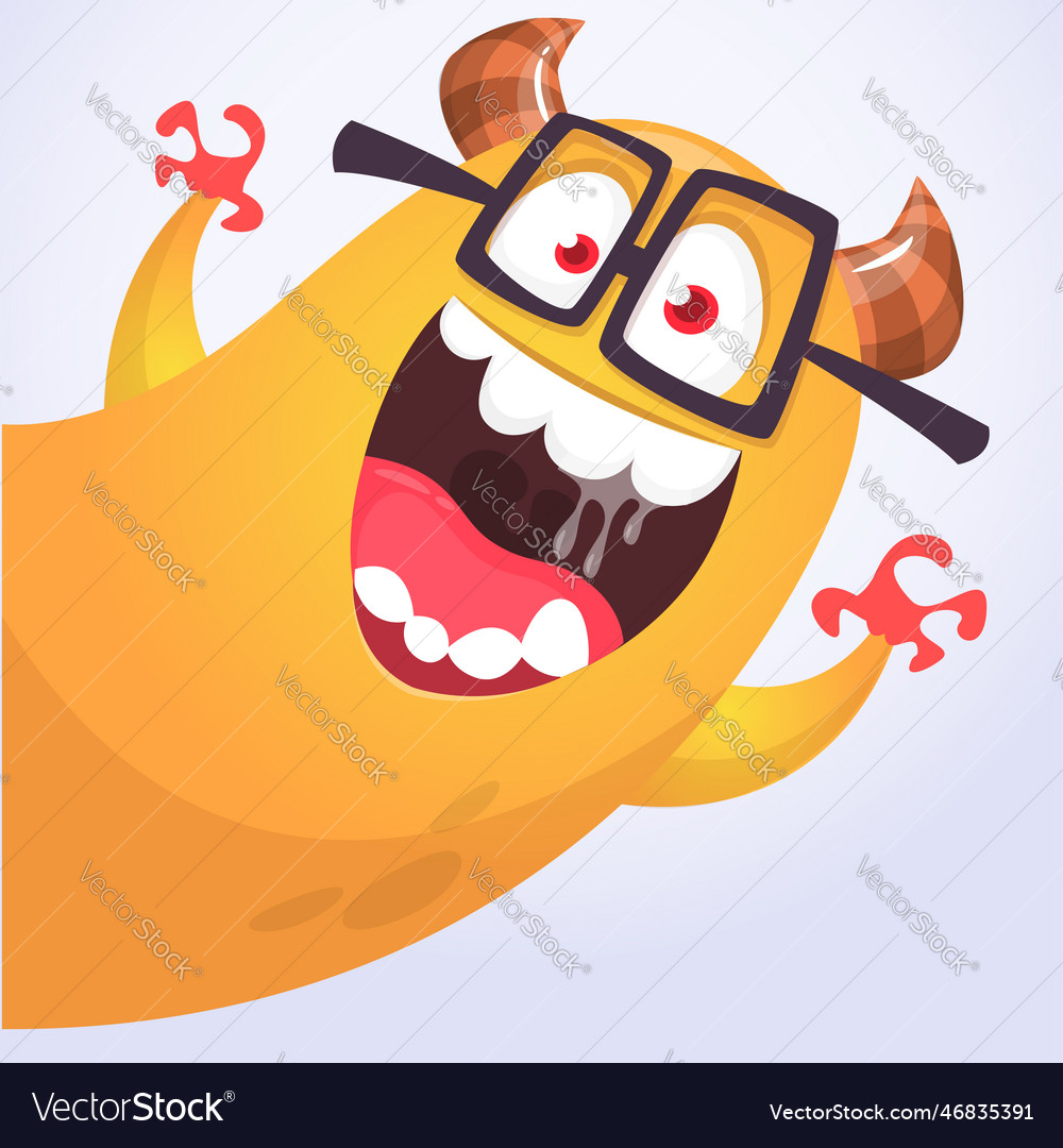 Lustiger Cartoon lächeln Monster Charakter von niedlich vector image Lustiger Cartoon lächeln Monster Charakter von niedlich
