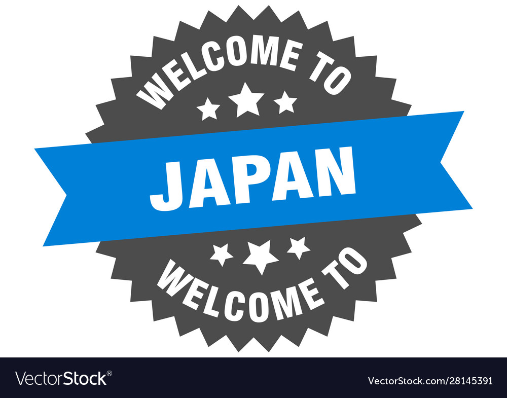 Japan Schild willkommen im blauen Aufkleber