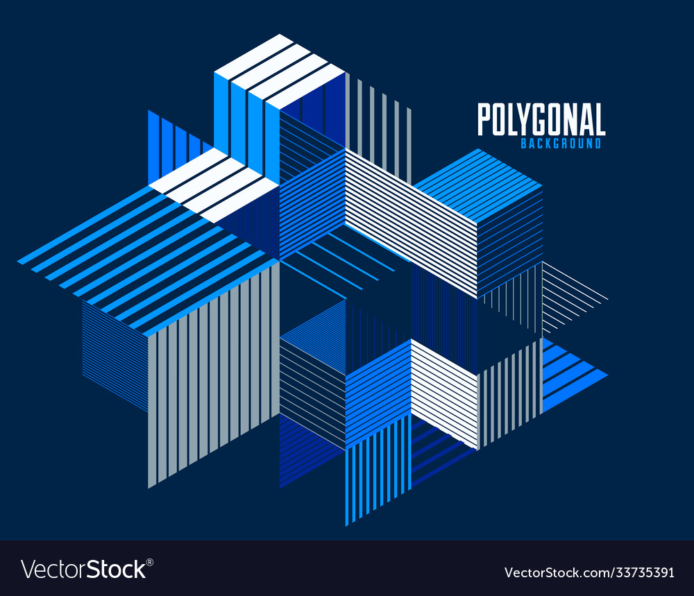 Linear striped abstract dimensional 3d background vector image Linear striped abstract dimensional 3d background