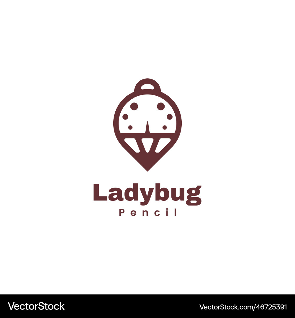 Logo ladybug line art style Royalty Free Vector Image