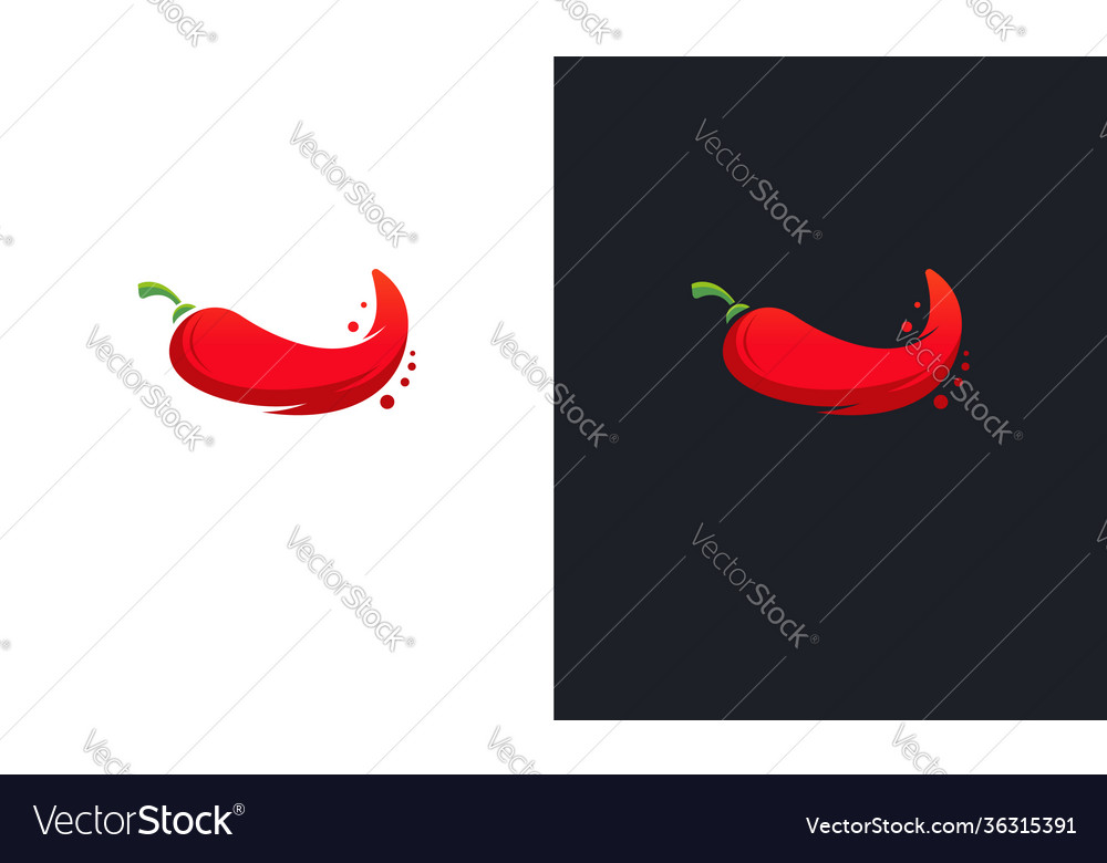 Red chili logo designs spicy pepper template