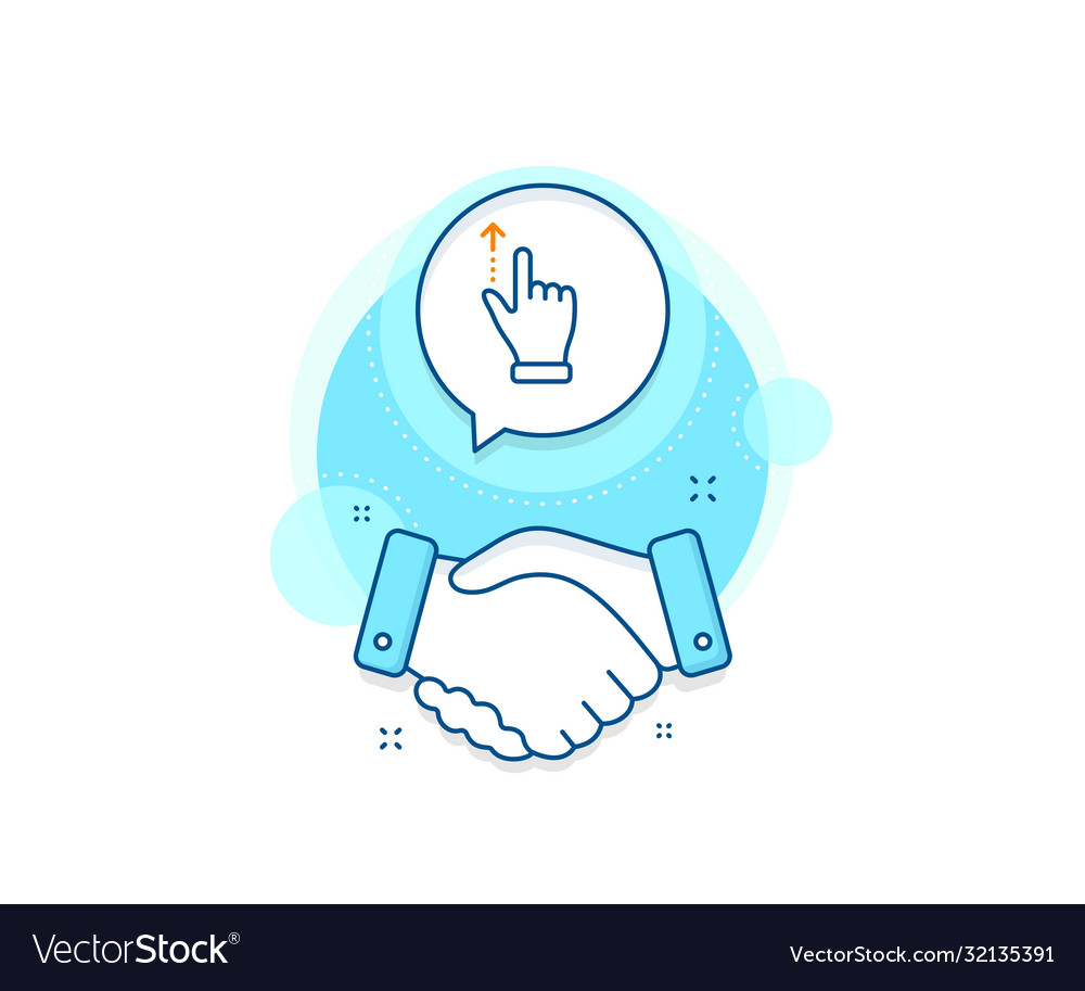 Touchscreen gesture line icon slide up arrow sign vector image Touchscreen gesture line icon slide up arrow sign