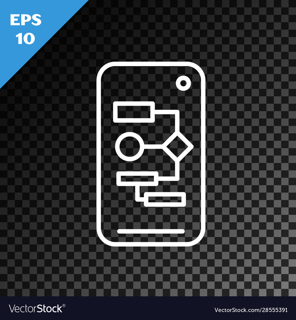 White line algorithm icon isolated on transparent vector image White line algorithm icon isolated on transparent
