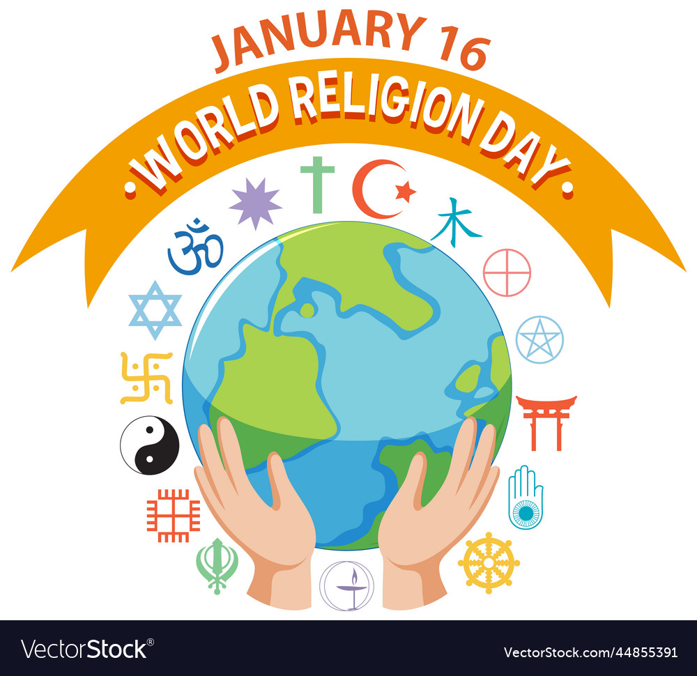 World religion day banner design Royalty Free Vector Image