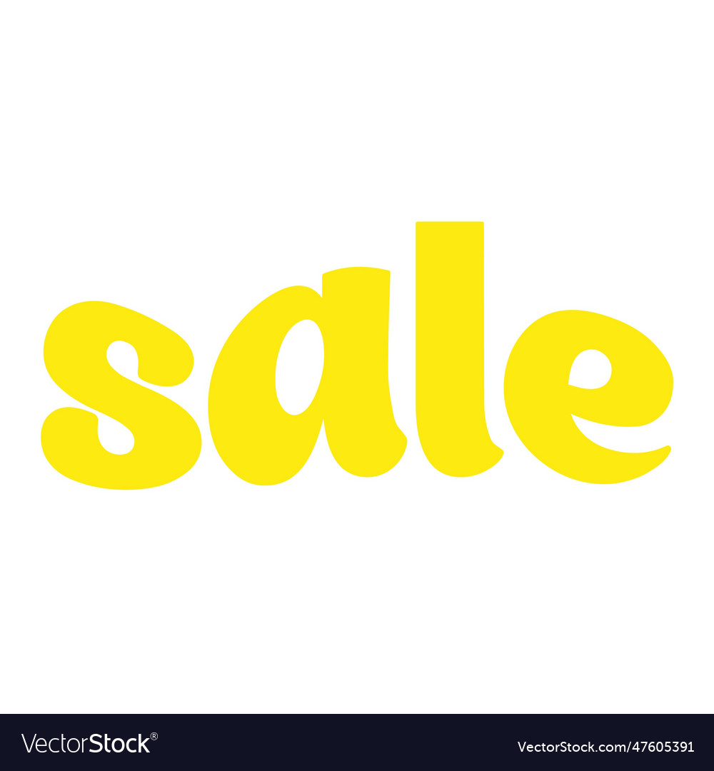 Yellow sale wave text isolated on white