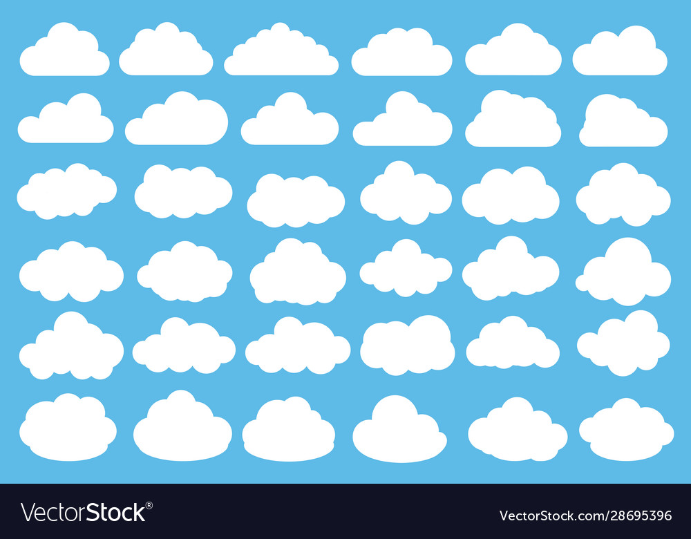 Clouds flat icon set