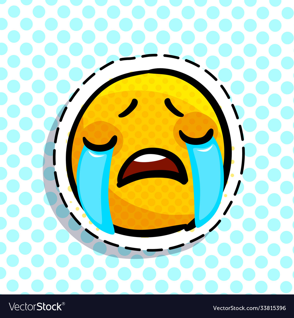 Crying Sad Emoticon Royalty Free Vector Image Vectorstock 3891